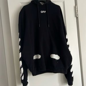Off White black hoodie sz small